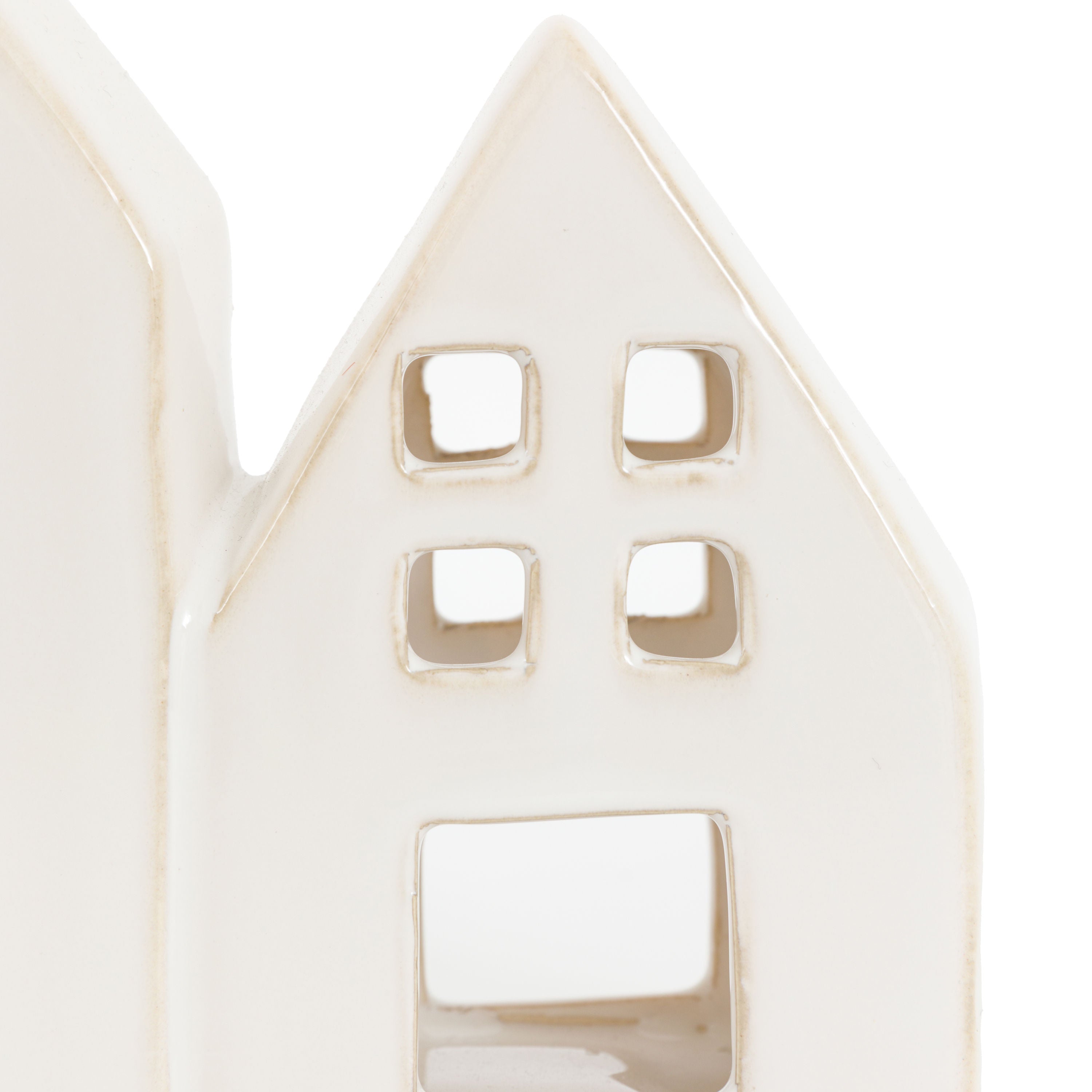 Pearly White Houses Tealight Holder